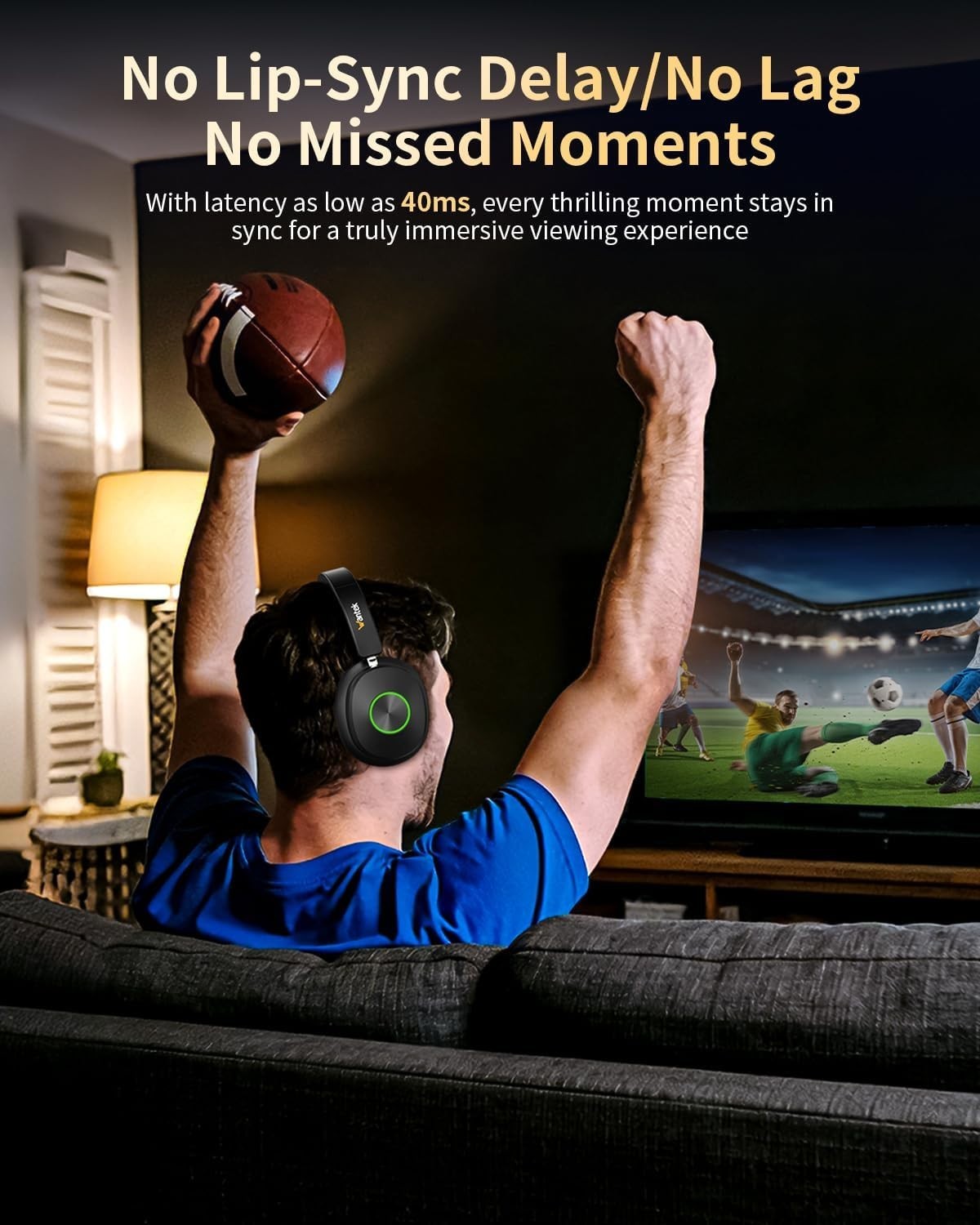 Wantek Wireless Headphones for TV Watching, TV Headphones Wireless for Seniors w