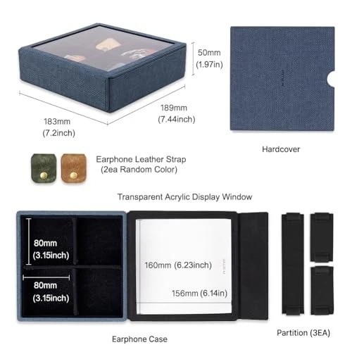 Handmade Acrylic Carrying Case for IEM Earphones & Digital Audio Players – Blue