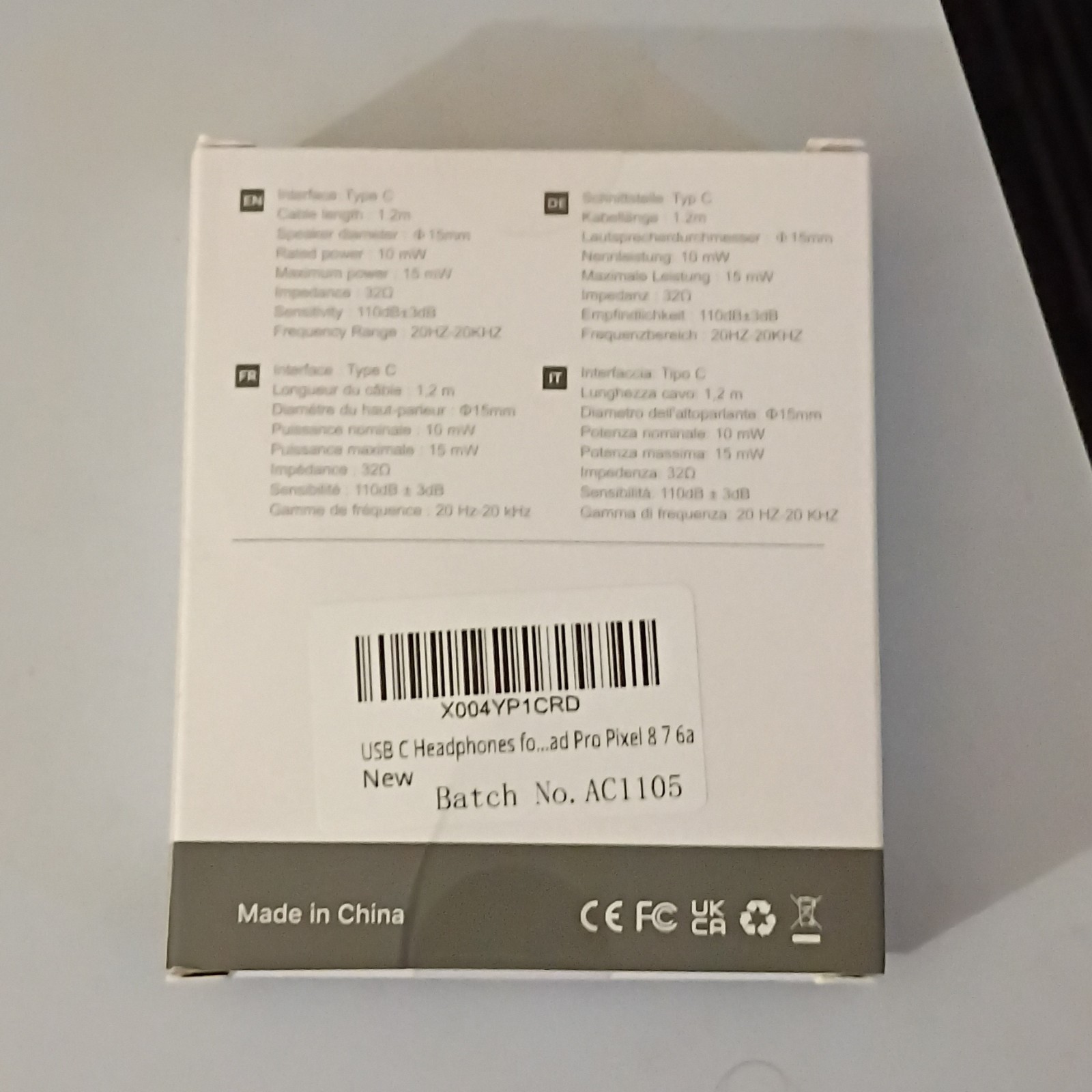 BENEWY ME542 USB-C Wired In-Ear Earbuds Stereo Mic Noise Reduction Black