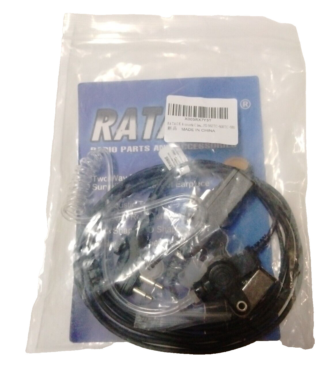 K370-Ratoak Earpiece Headset Two Pin Jack 3.5 to 2.5 mm for Kenwood ..more
