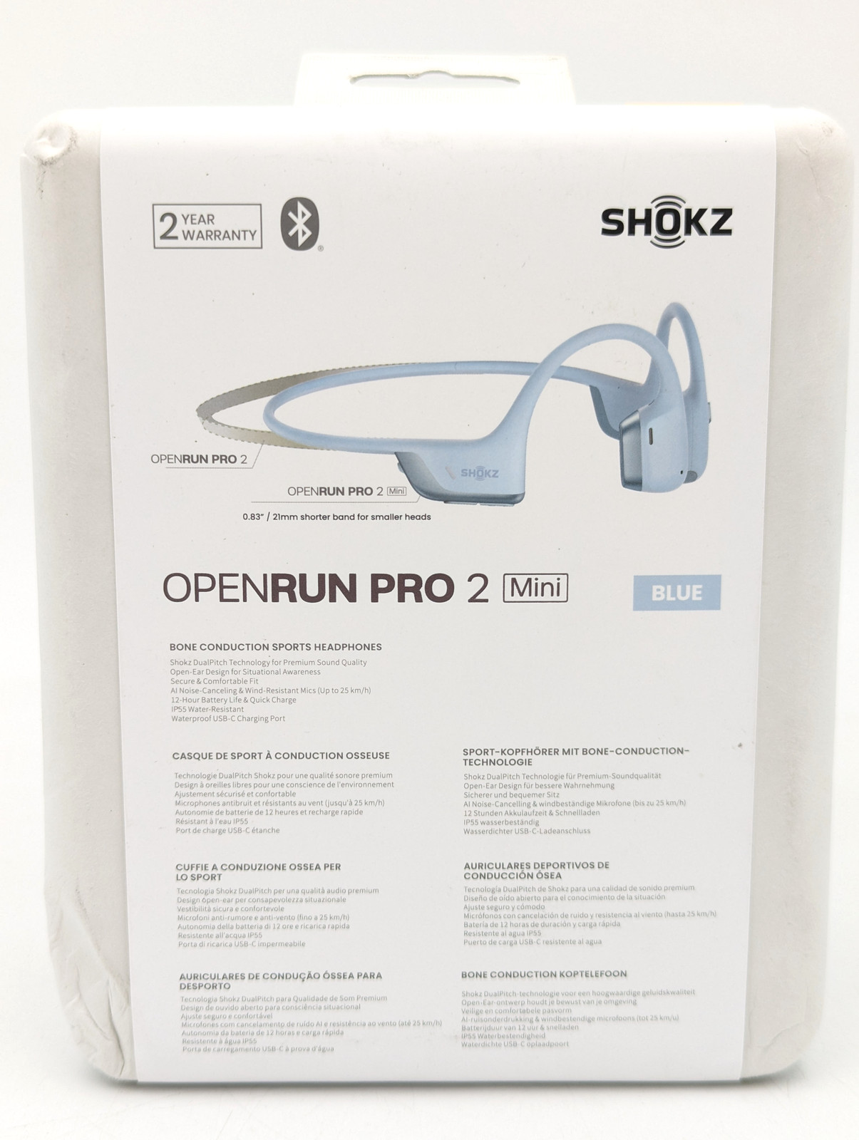 Shokz OpenRun Pro 2 Mini Wireless Bone Conduction Sports Headphones | Sky Blue