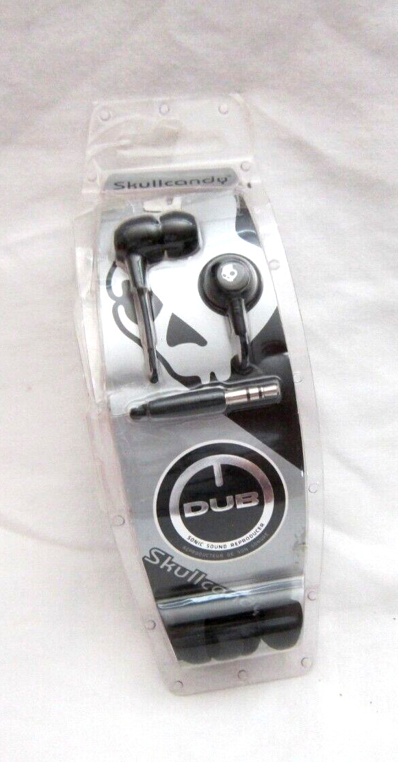 Unisex Skullcandy DUB Buds In-Ear Black with White Skulls Earbuds-New Open Pkg!