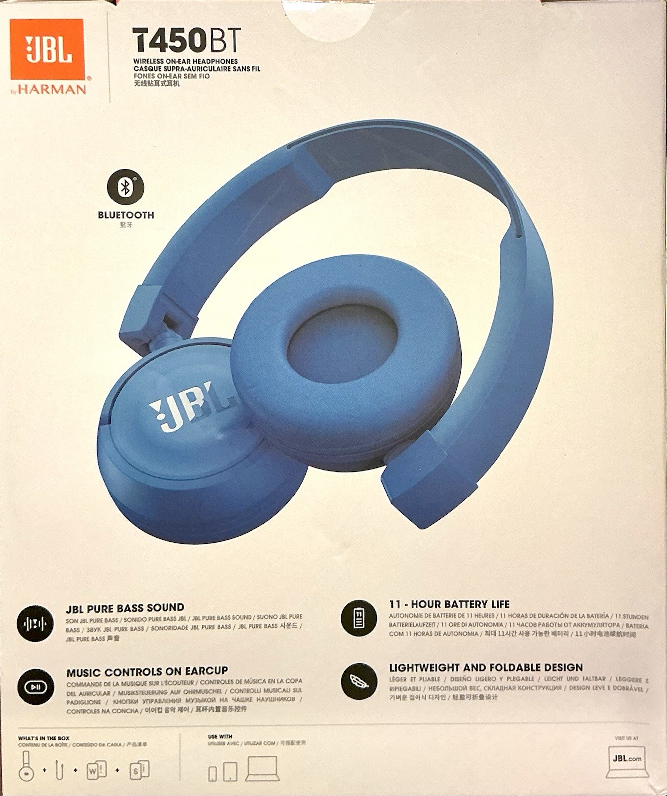 NEW!!! JBL TUNE450BT Headphones Blue open box