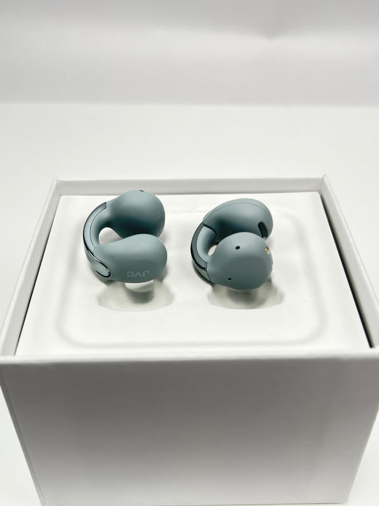 JVC Nearphones Open Ear Wireless Earbuds Bluetooth 5.3 IPX4 Clip On Gray