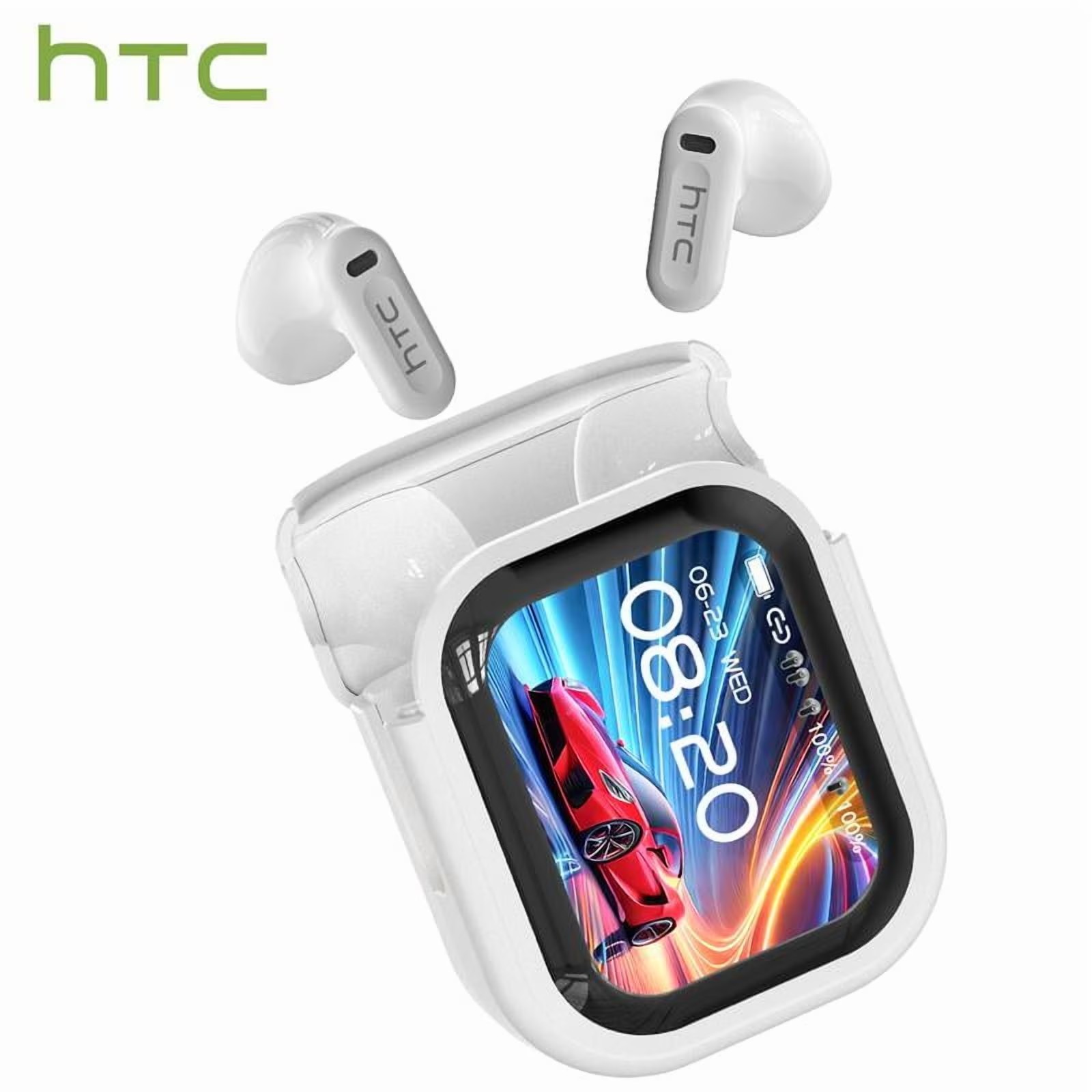 htc NE20 True Wireless Ear Buds w/ LCD Screen Bluetooth 6.0 Built-in Mic – NEW