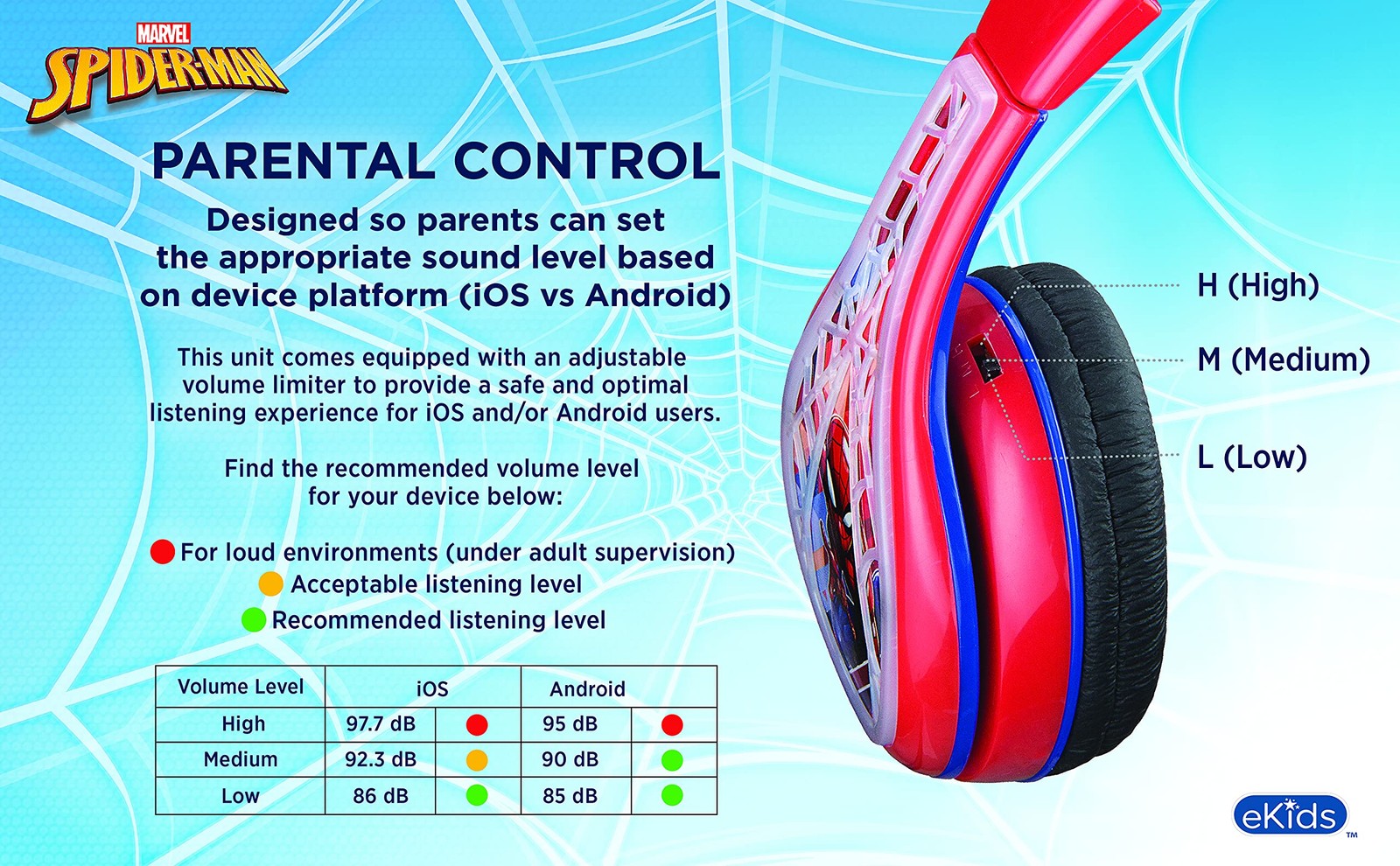 Spiderman Headphones with 3.5mm Audio Jack, Wired Headphones for School, Home…
