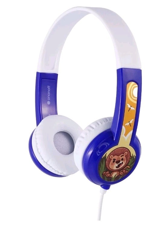BuddyPhones DiscoverFun Wired Kids Headphones – Blue, Safe Audio, 3.5mm – NEW