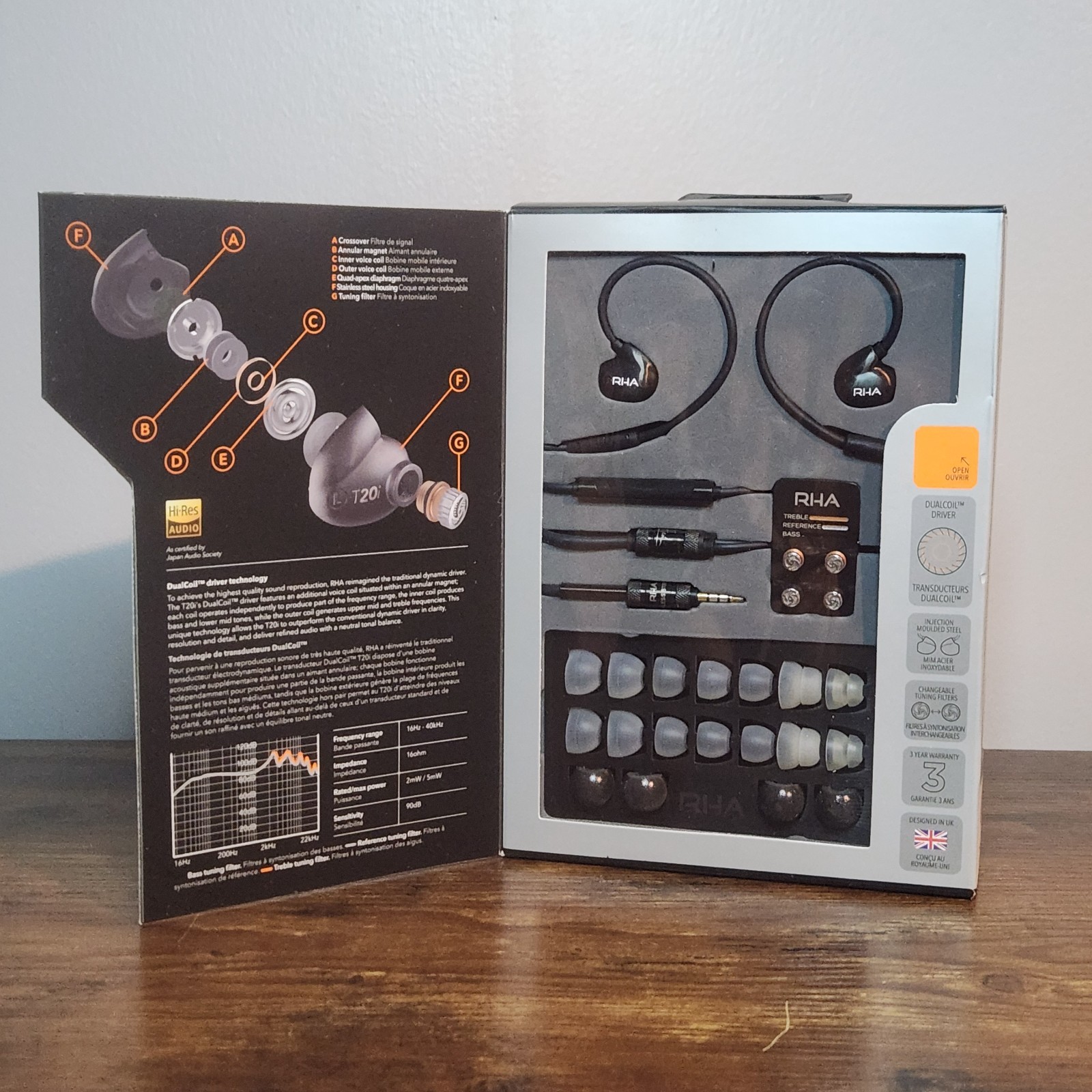 RHA T20i High‑Fidelity Noise‑Isolating Dual‑Coil In‑Ear Headphones – NIB