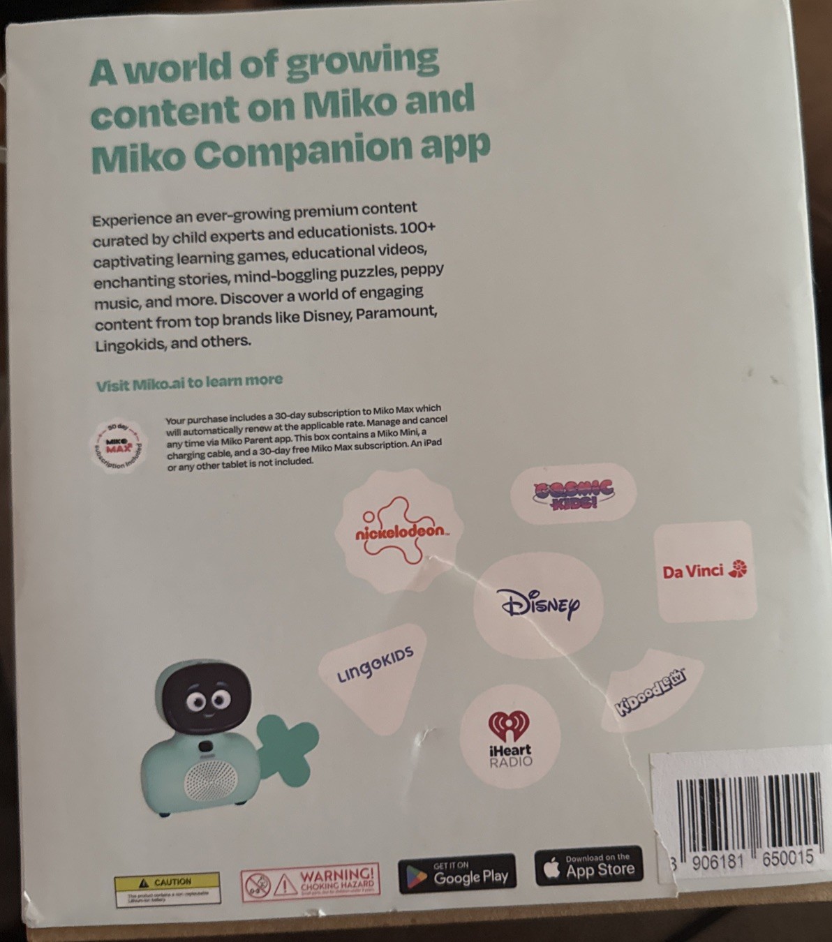 Miko Mini with 30 Days Free Miko Max: AI Robot for Kids | Fosters STEAM