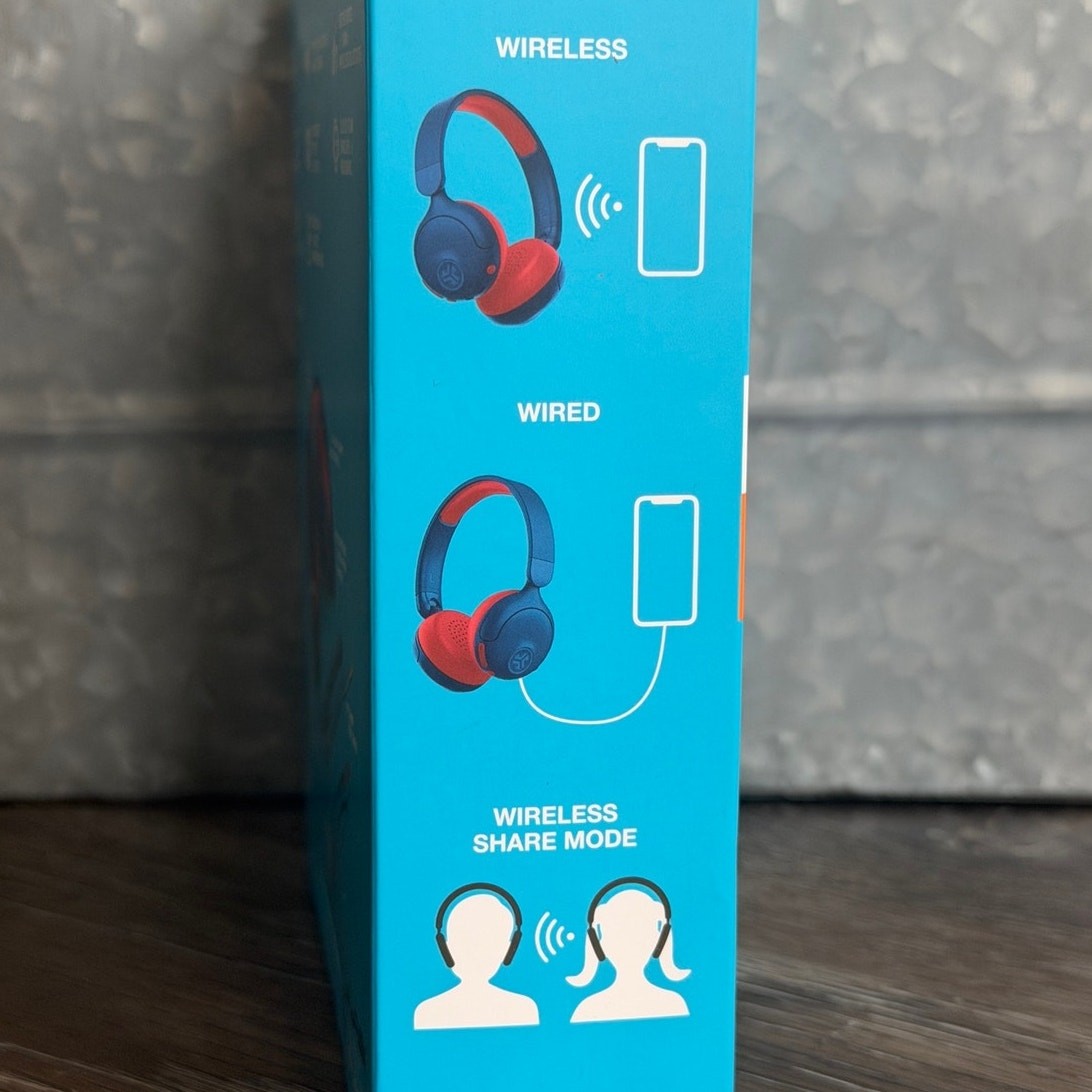 NEW JLab JBuddies ANC Kids Headphones Wireless + Wired 2-in-1 Bluetooth Volume