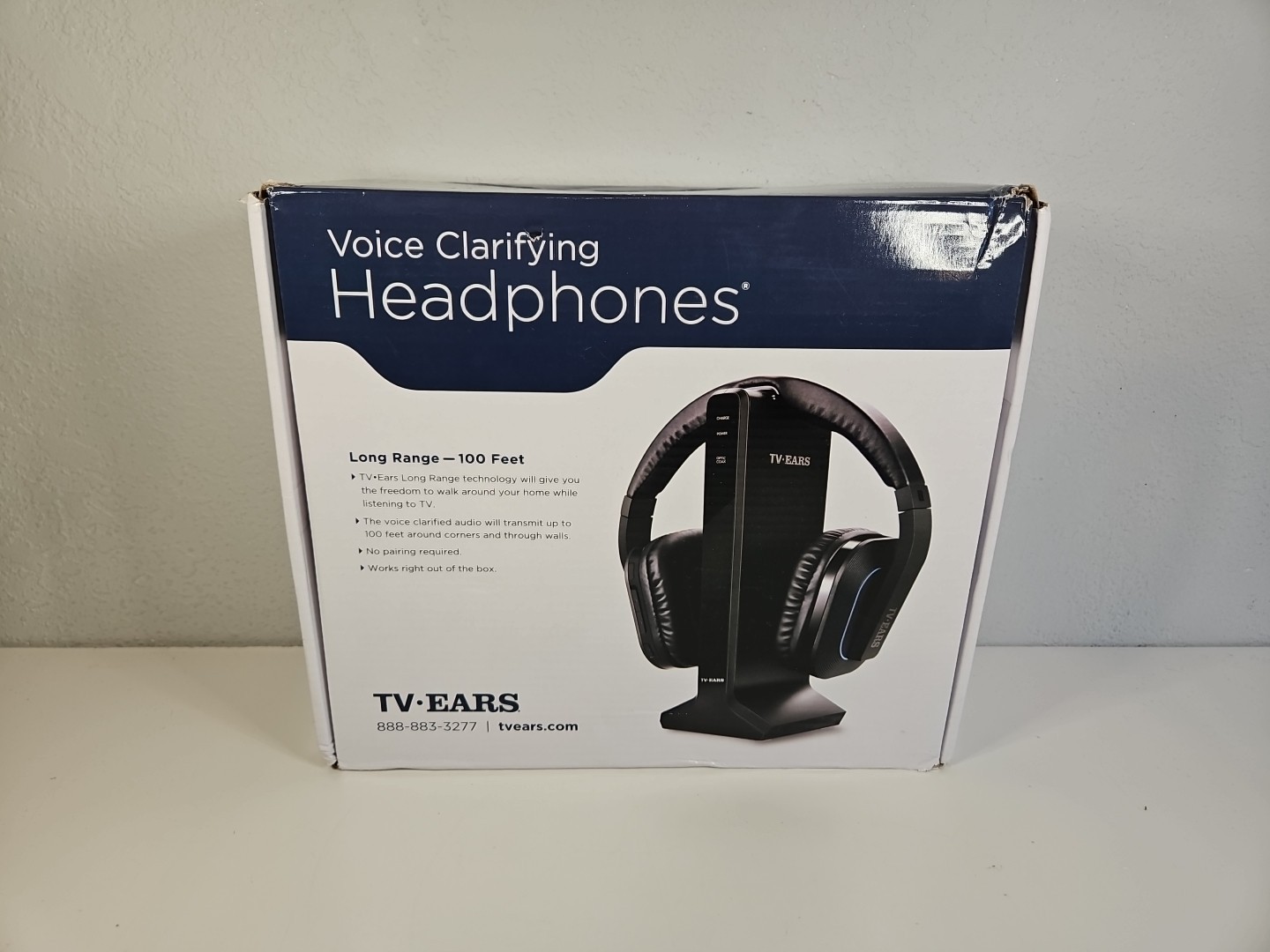 TV EARS Voice Clarifying Headphones 100 Ft Over Ear Tested
