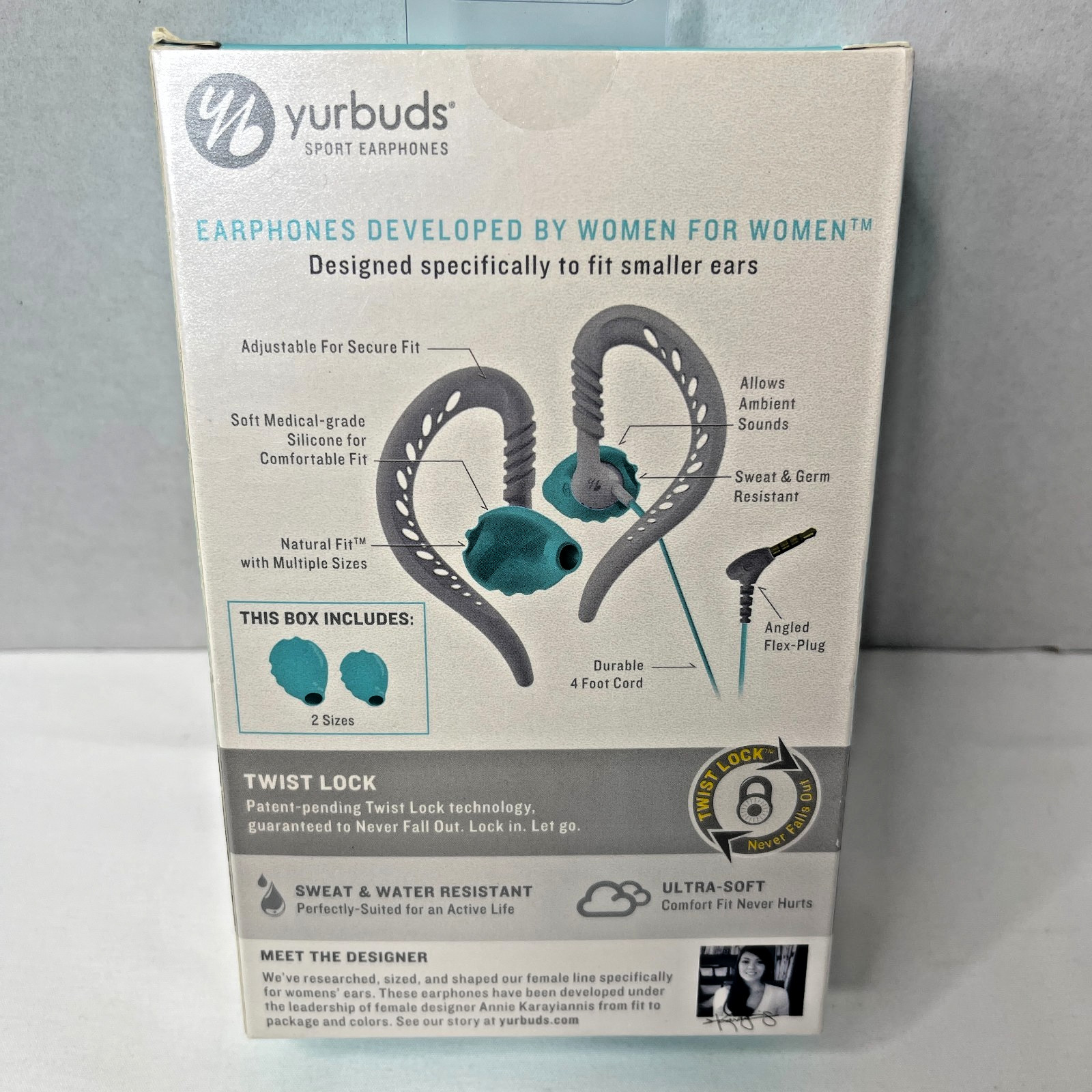 Yurbuds Sport Earbuds Women Small Fit Earphones Twist Lock New Sealed