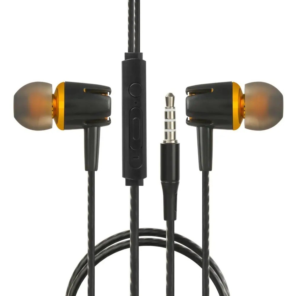 1Pc Wired Stereo Earphones 3.5mm, In-Ear with Mic, Nylon Weave Cable for Laptop