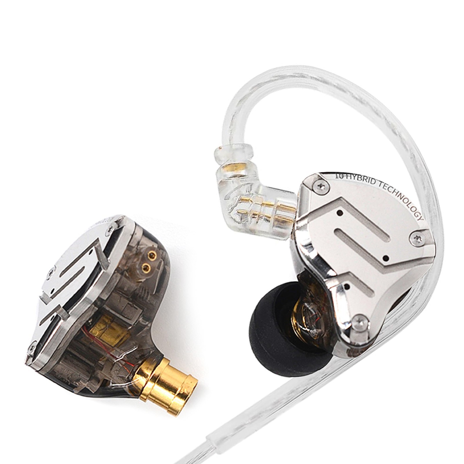 High-Performance 4BA+1DD Hybrid IEM Earphones, HiFi Gaming & Music Earbuds, Blac