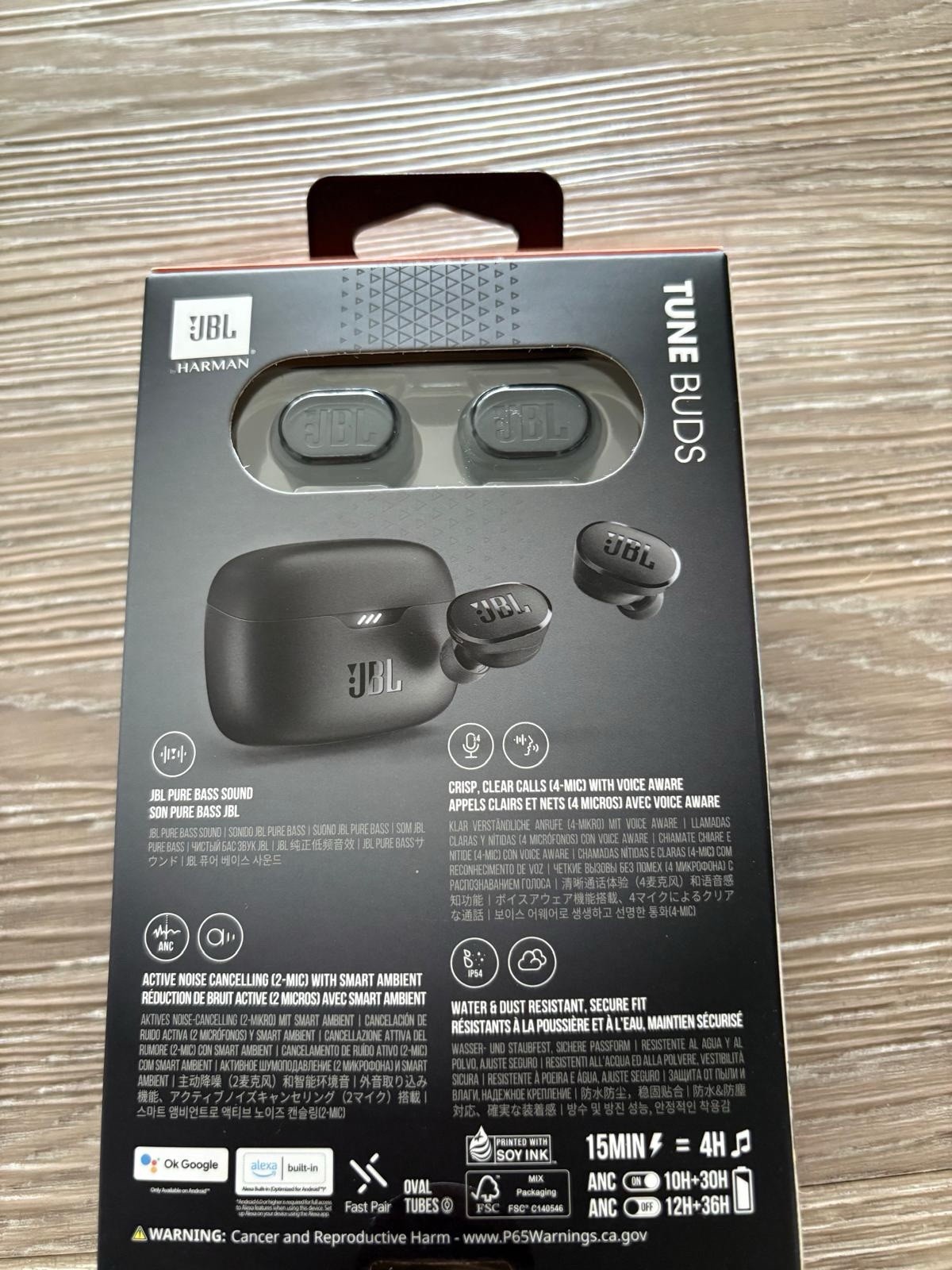 JBL Tune Buds True Wireless ZERO Noise Cancelling Pure BASS Earbuds, Black – NEW