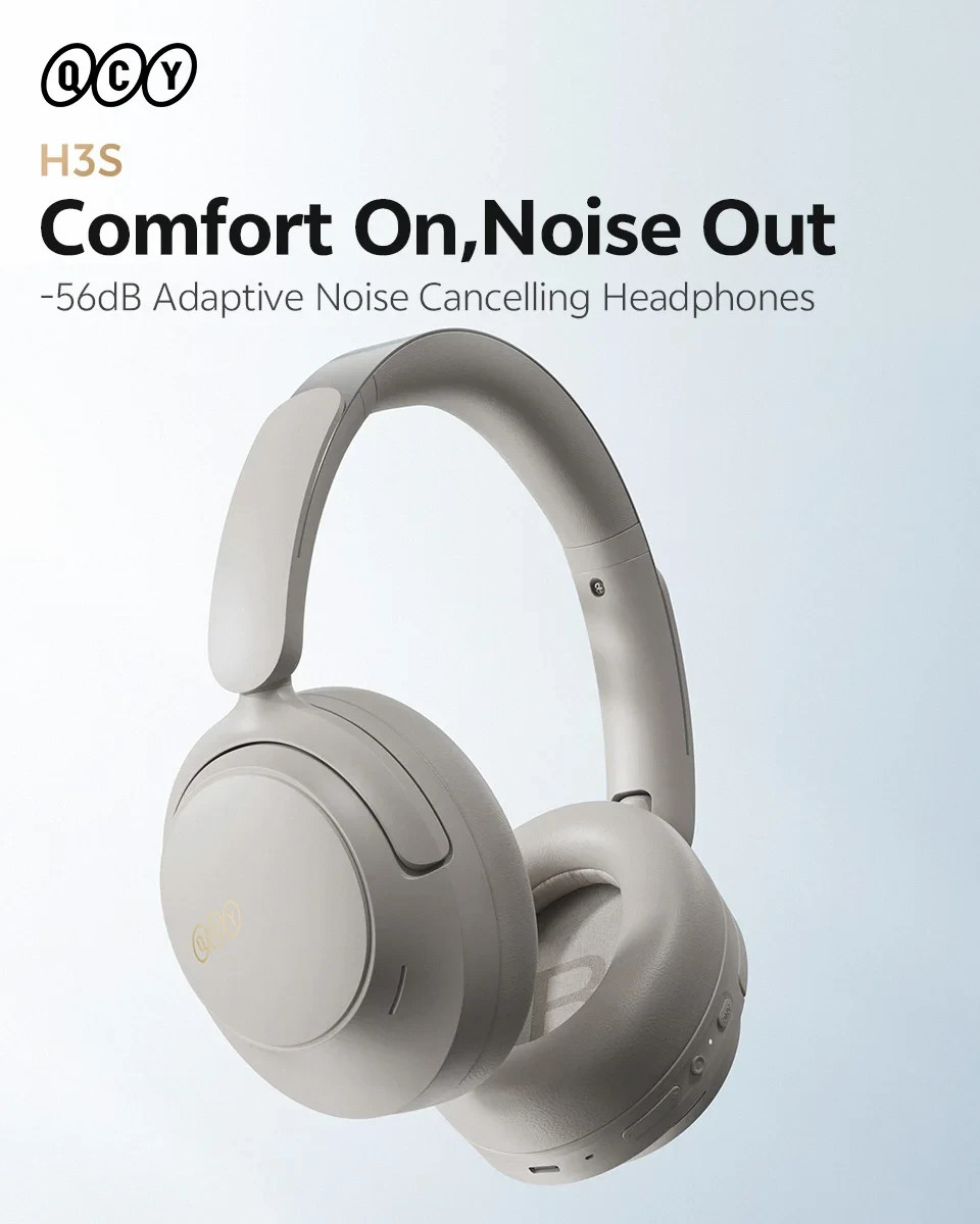 QCY H3S ANC Bluetooth 6.0 Headphones Hi-Res LDAC 102H Wireless Headset