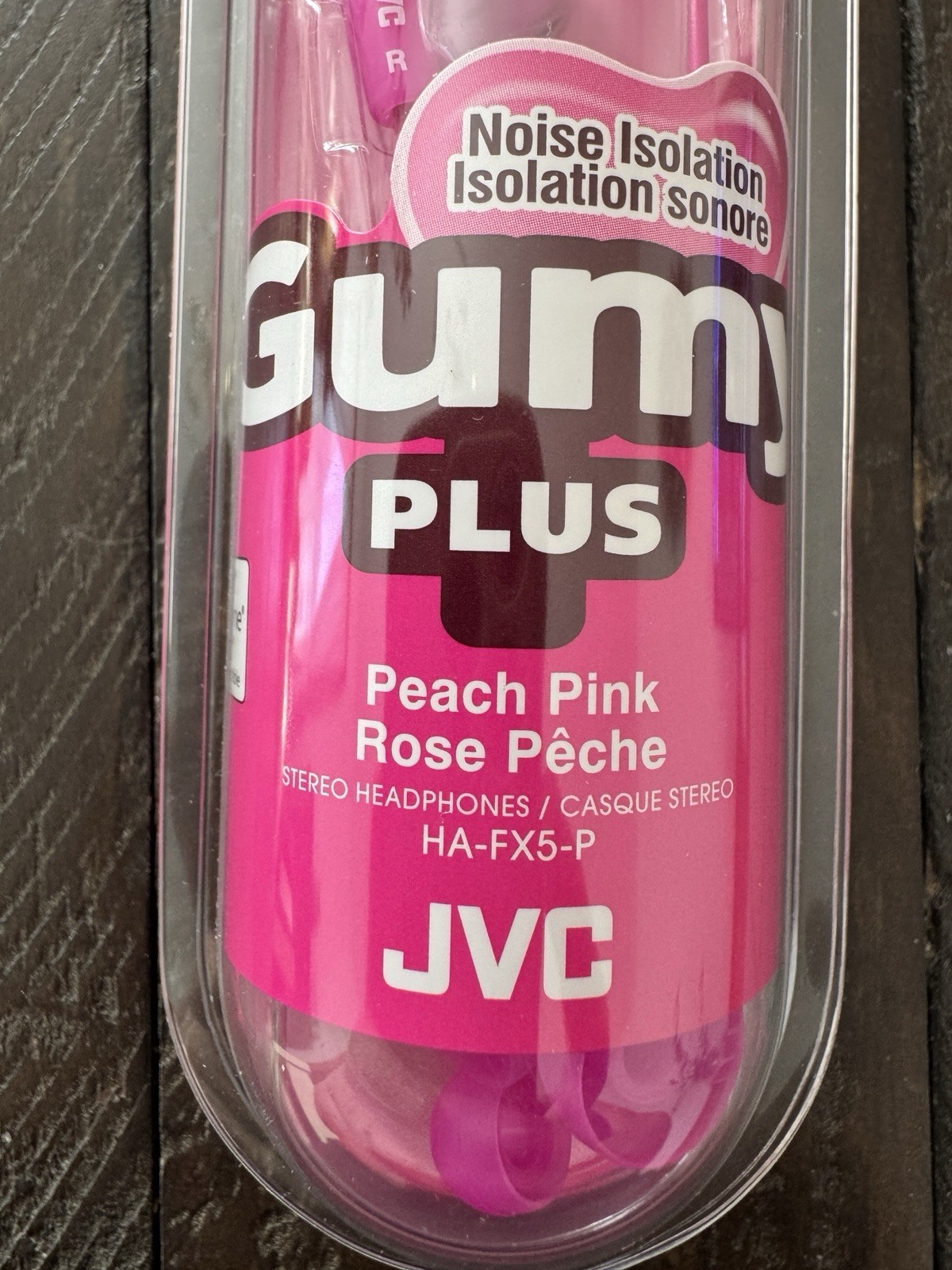 JVC HAFX5P Gumy Plus In-Ear Earbuds Peach Pink