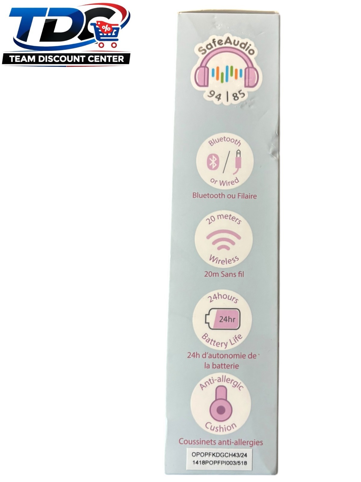 BuddyPhones POP Fun Wireless SafeAudio Headphones With Stickers, Pink