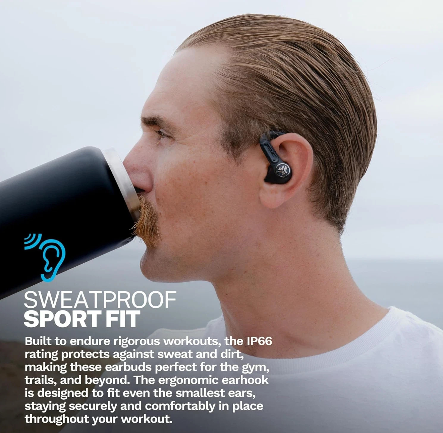 JLab Epic Air Sport ANC 3 True Wireless Bluetooth Earbuds Black Used Tested