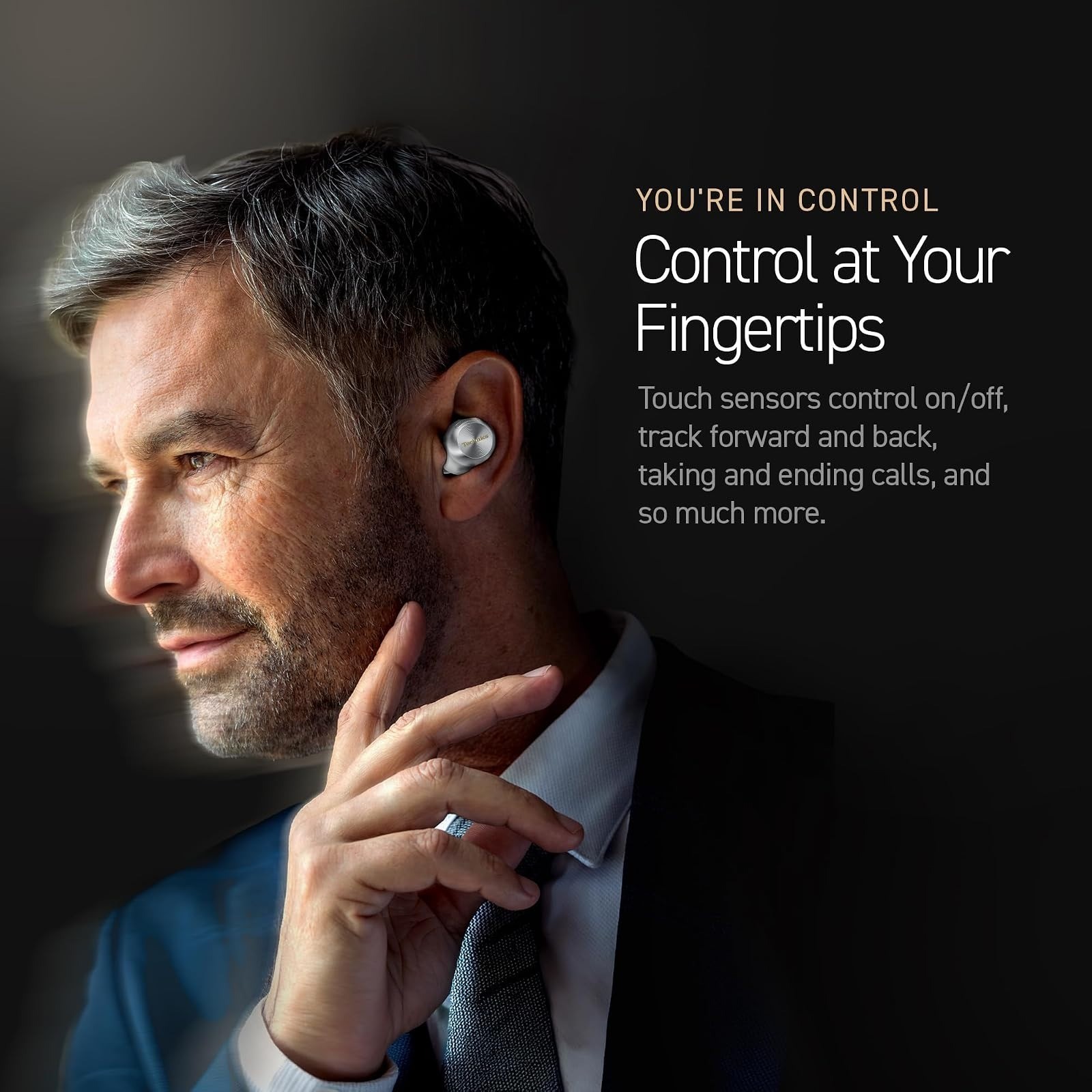 Technics EAH-AZ100-S Wireless Earbuds, Dolby Atmos, Adaptive Noise Cancelling