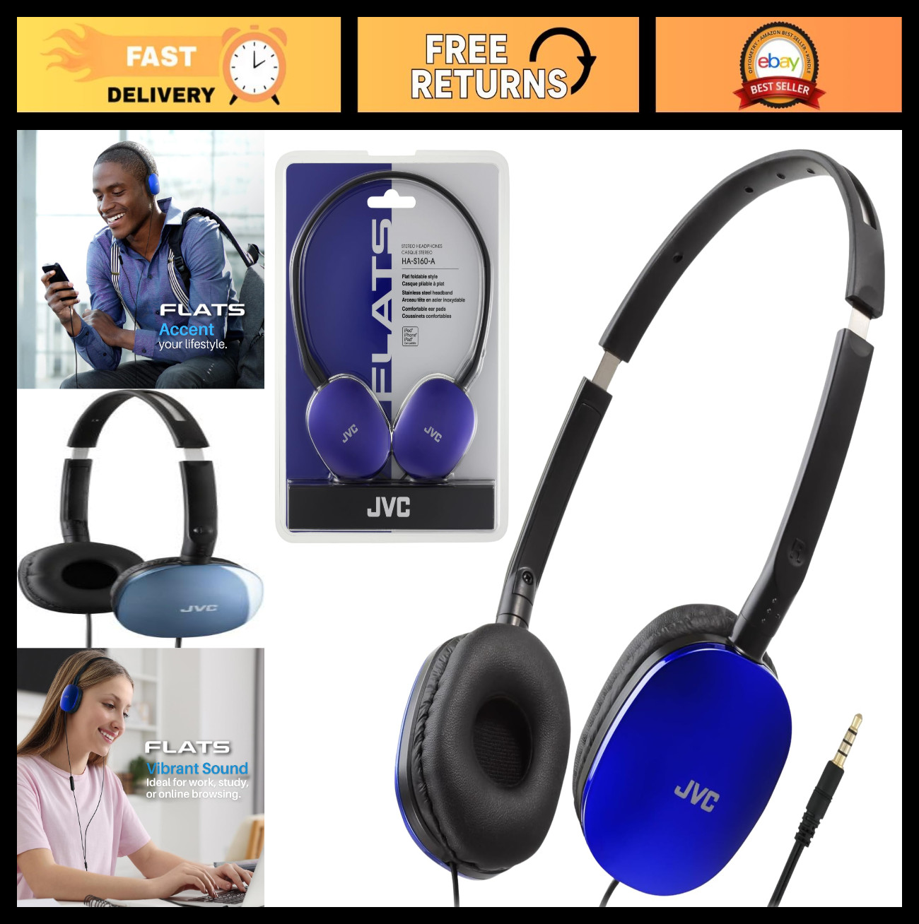 Wired On-Ear Headphones – Foldable Design, 30mm Driver, Soft Ear Pads, Lightweig