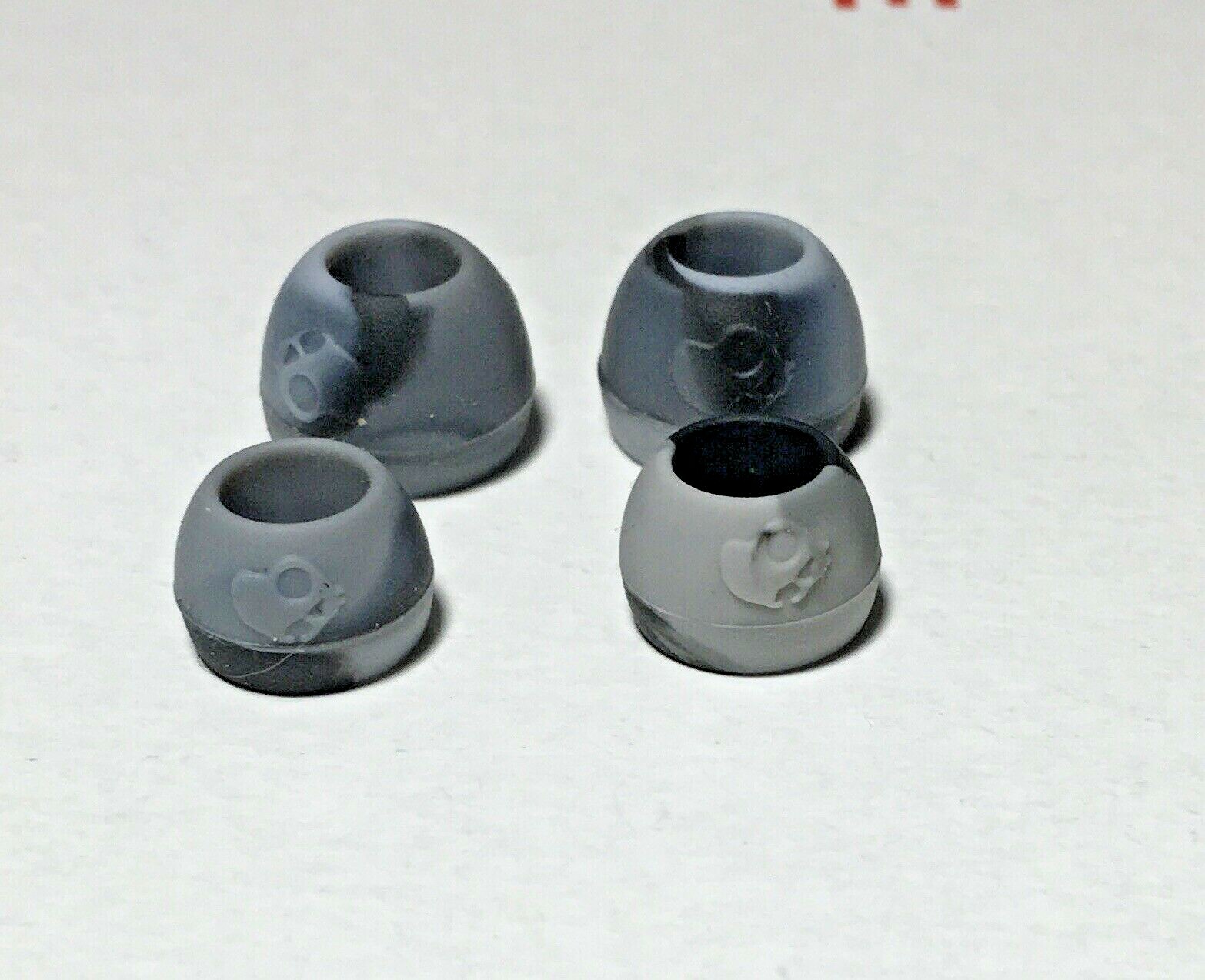 2 pair Original Skullcandy Earphones buds tips gels grey and two tone all sizes