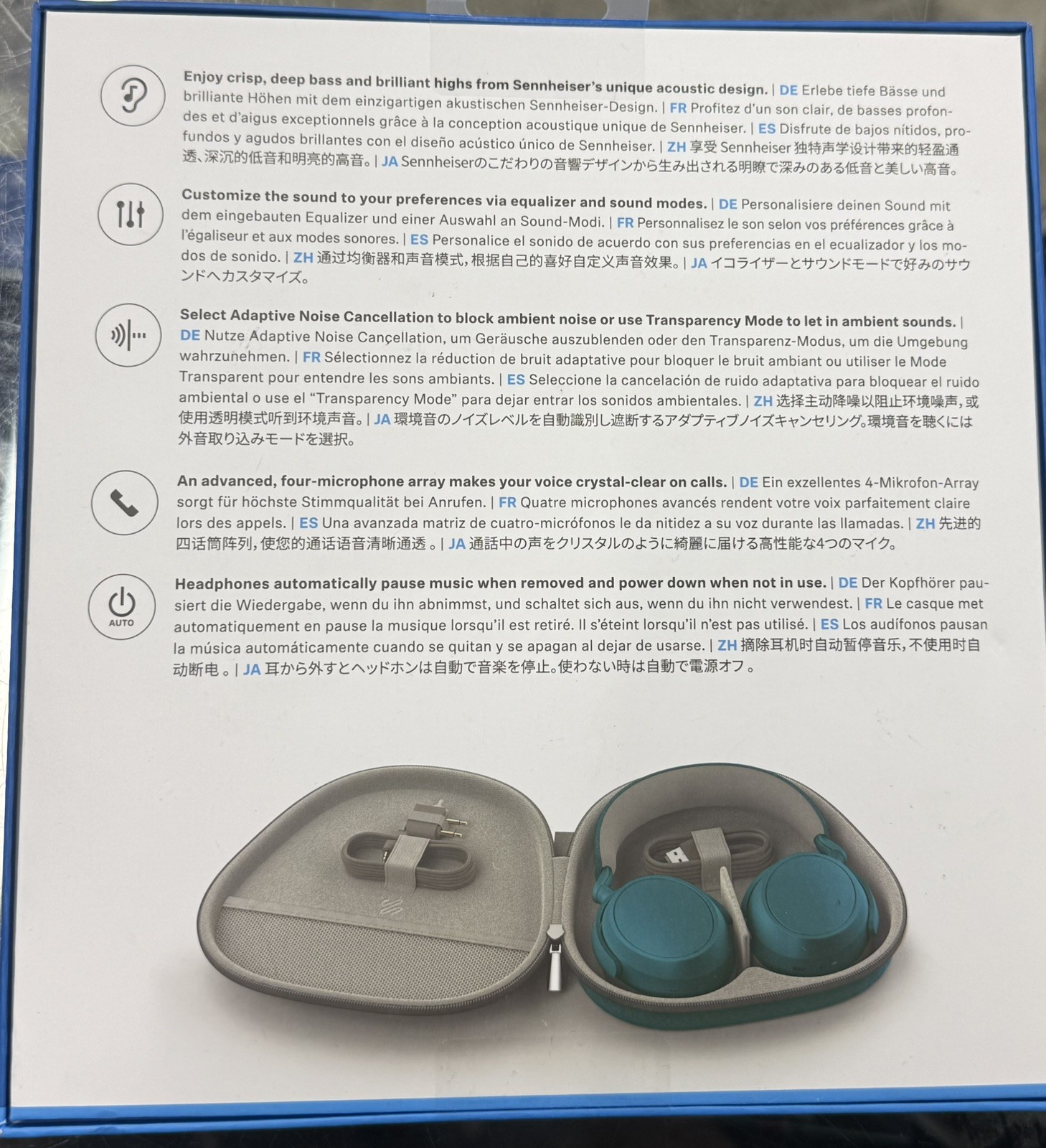 Sennheiser MOMENTUM 4 Wireless Bluetooth Over-Ear Headphones Teal – New Sealed