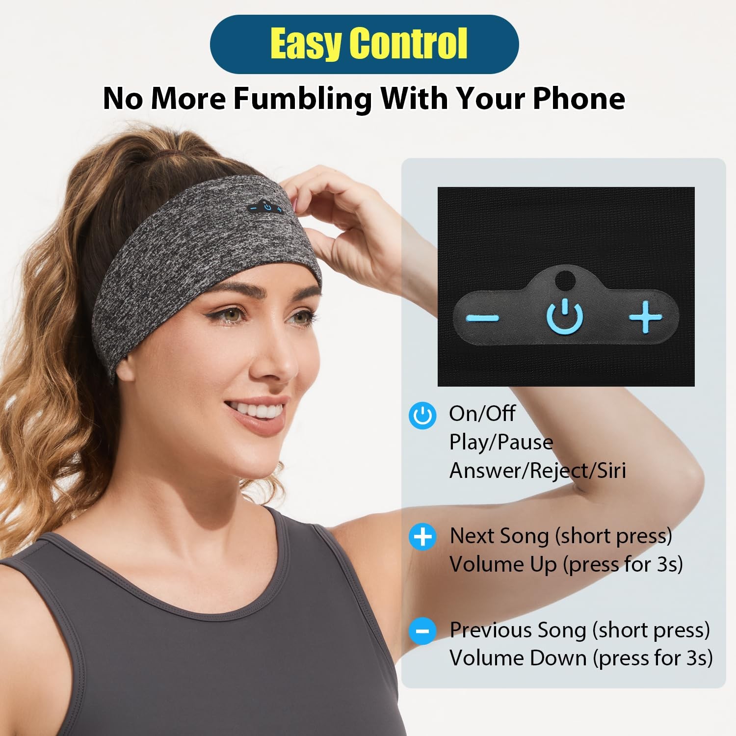 2-Pack Bluetooth Headband, Bluetooth 5.4 Sleeping Headphones,18 Hours Play Ti…