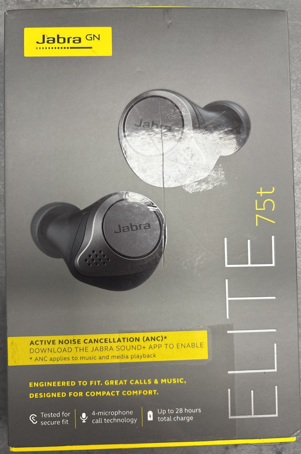Jabra Elite 75T ANC earbuds – Titanium Black PARTS ONLY!!