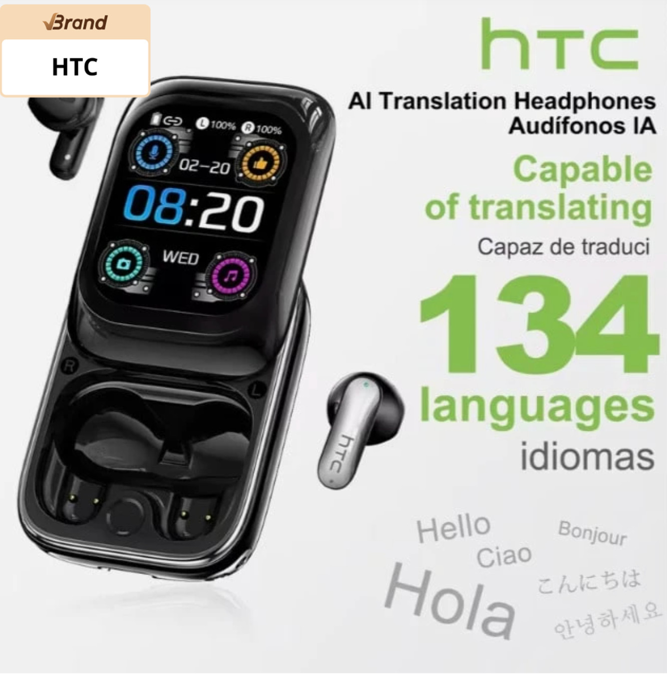 Apple iPhone Android Compatible AI Translator Earbuds HTC NE48 OWS Headphones
