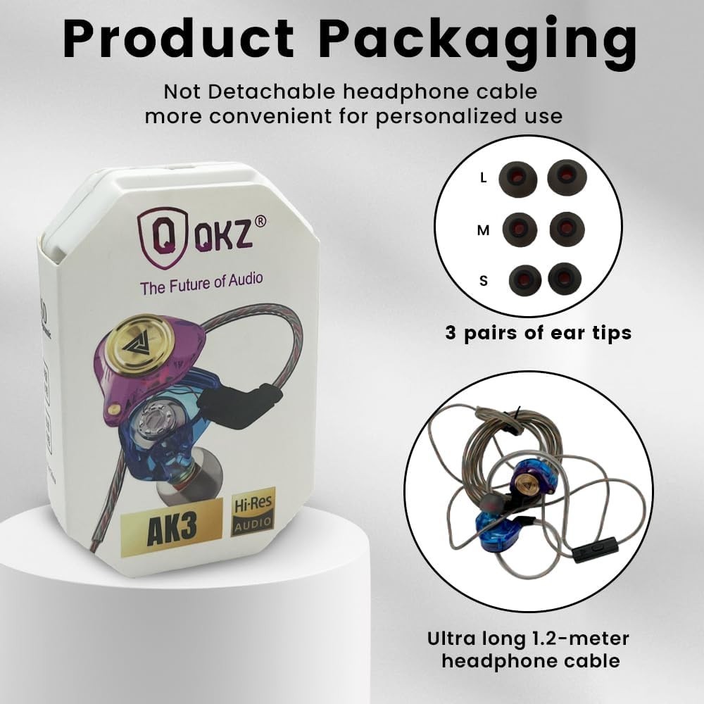AK3FILE Wired Gaming Earbuds with Deep Bass Sound & Noise Cancellation – Purple