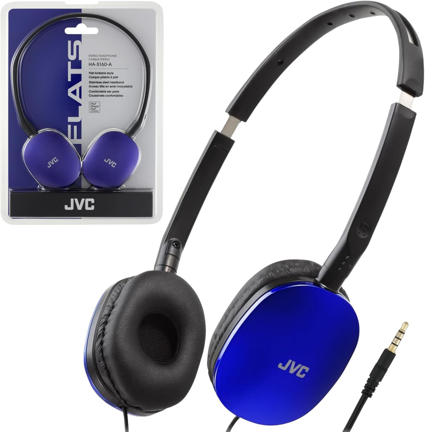 Flats On-Ear Wired Headphones – Flat Foldable Design – 30Mm Driver for Powerful