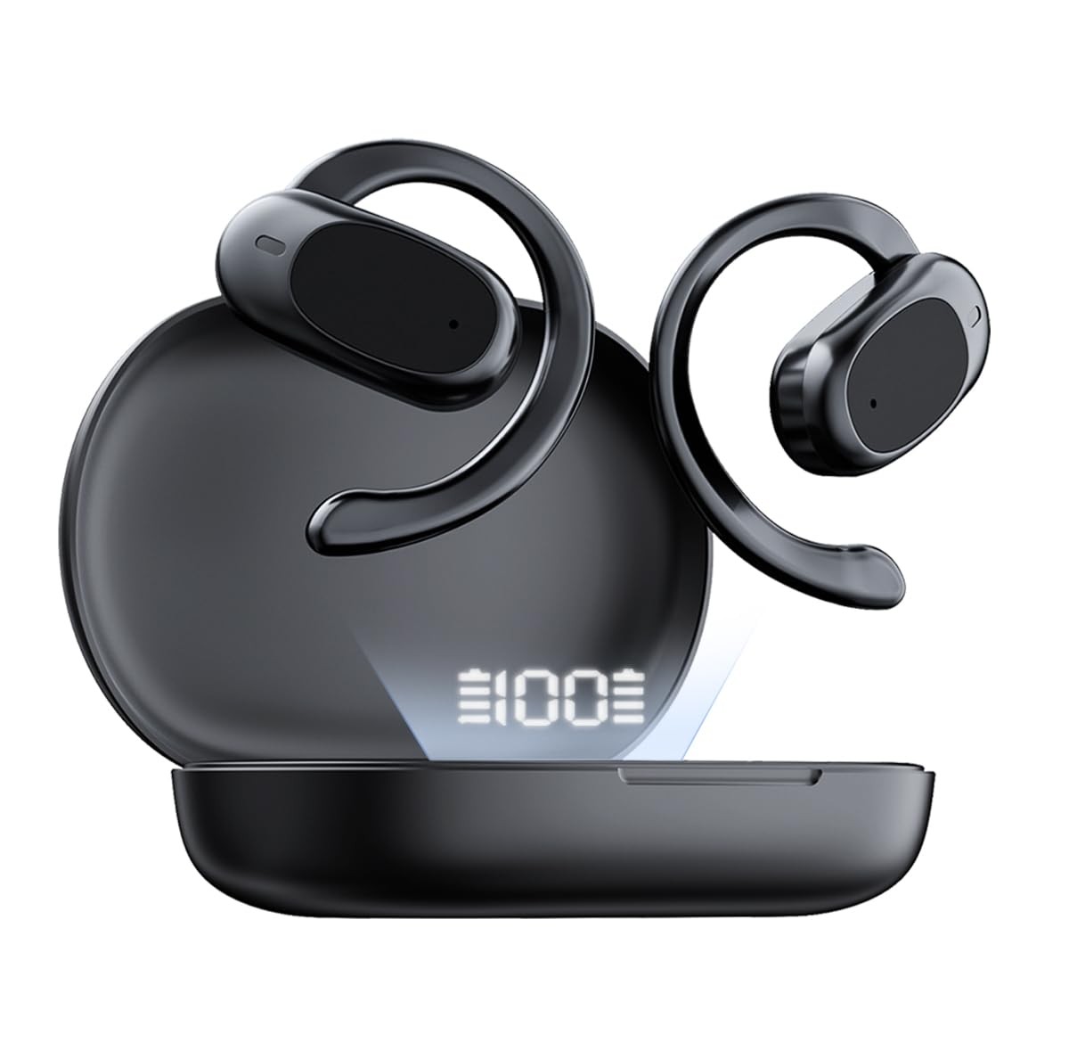 O3 Open Ear Wireless Headphones Bluetooth Earbuds App EQ 13mm Drivers Black