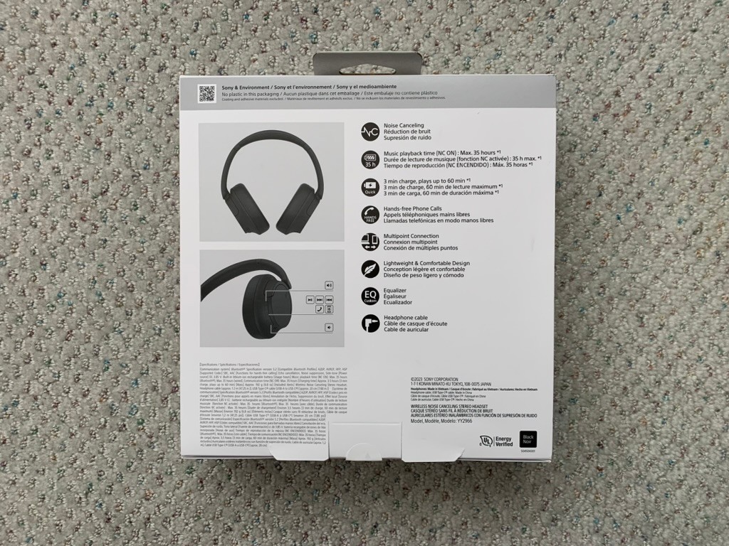 Sony WH-CH720N Noise Canceling Wireless Headphones – Black
