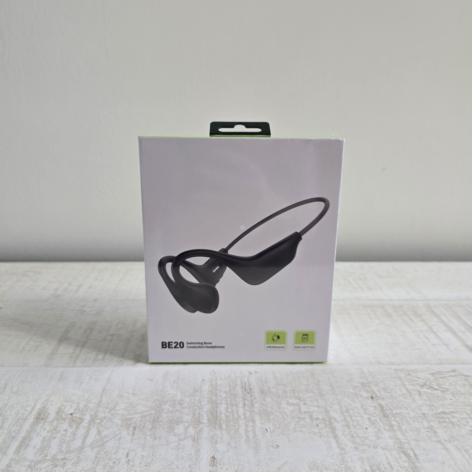 Swimming Headphones IP68 Waterproof, Bone Conduction Headphones MP3 Black