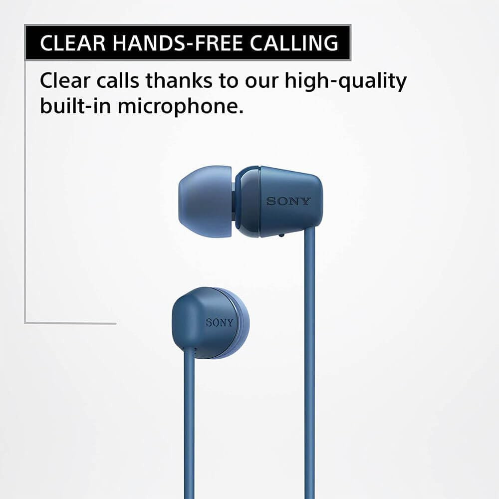 WI-C100 Wireless In-Ear Bluetooth Headphones with Built-In Microphone, Black