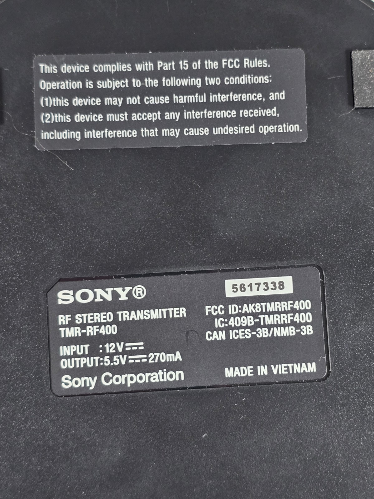 RF Transmitter For Sony WH-RF400 Wireless Home Theater Headphone System for TV