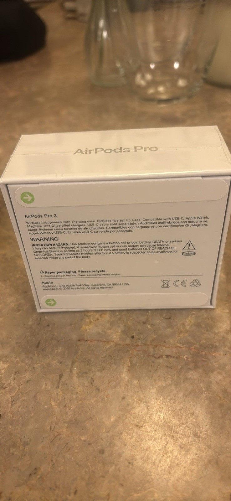 Apple AirPods Pro 3 Wireless Bluetooth In-Ear Earbuds White 2020s