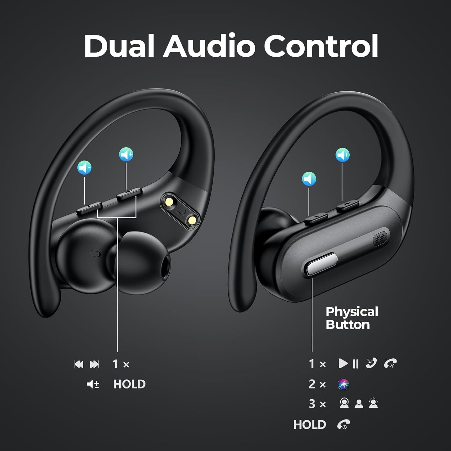 Active Noise Cancelling Wireless Earbuds Bluetooth Headphones 90 Hrs Playtime Ea
