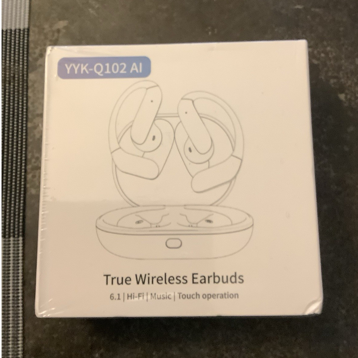 YYK-Q102 AI True Wireless Bluetooth Earbuds 13mm Touch Stereo Sound Black.