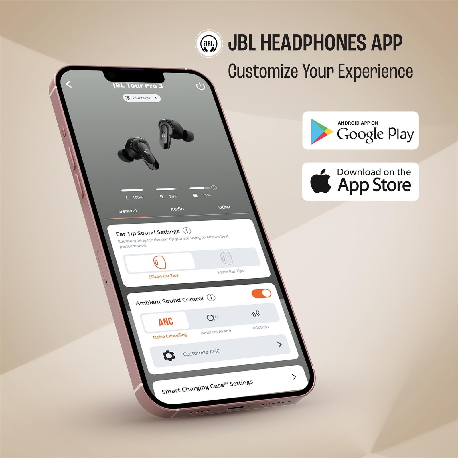 JBL Tour Pro 3 Hi-Res Wireless ANC Earbuds Smart Touch Case Black Excellent