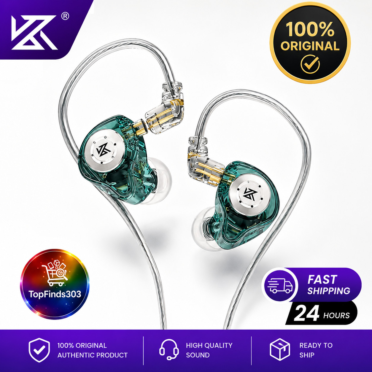KZ EDX Pro Wired In-Ear Monitor Earphones HiFi Stereo Bass Noise Isolating.