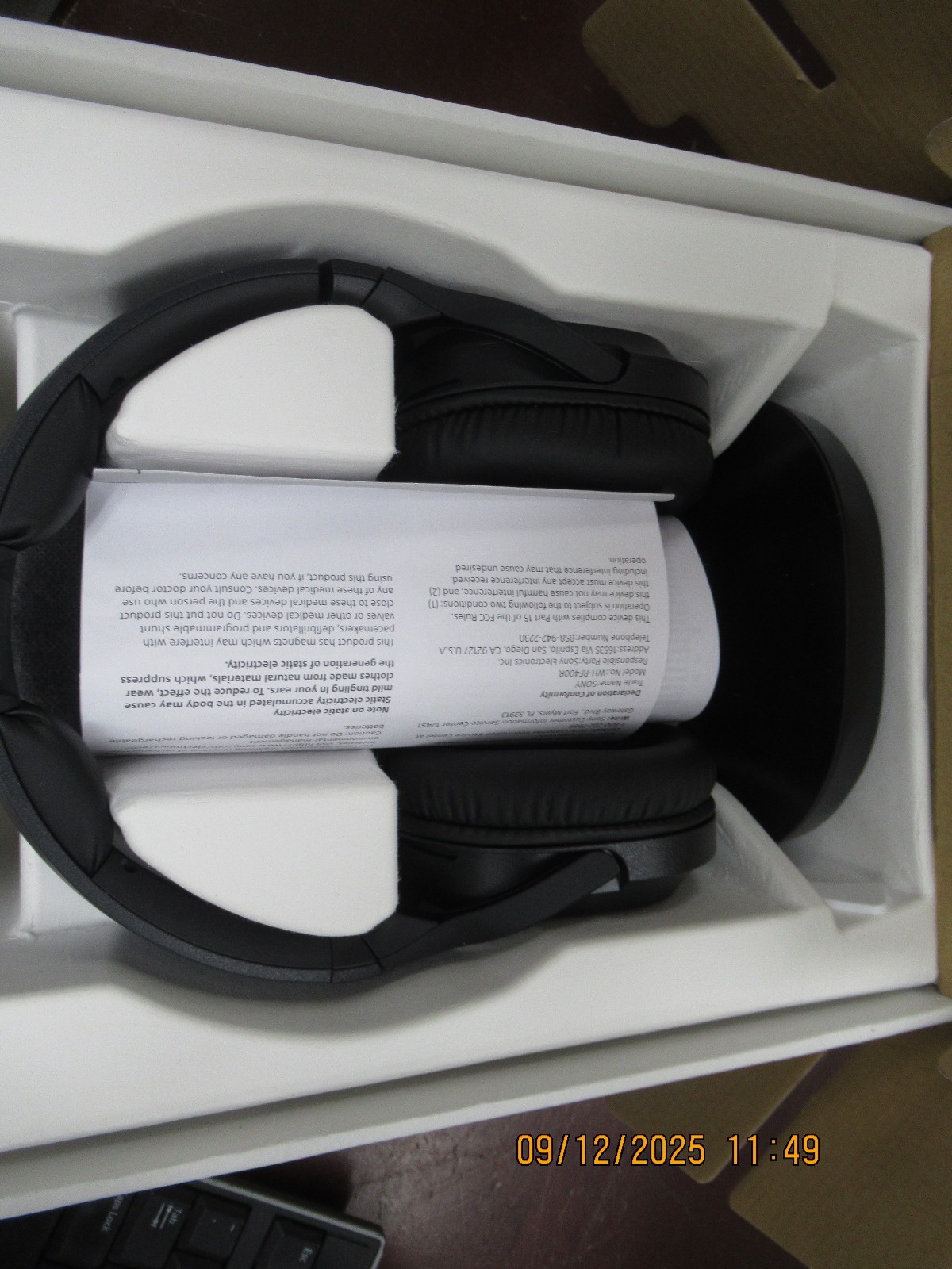 Lot of 5 Sony RF400 Wireless Home Theater Headphones – Black