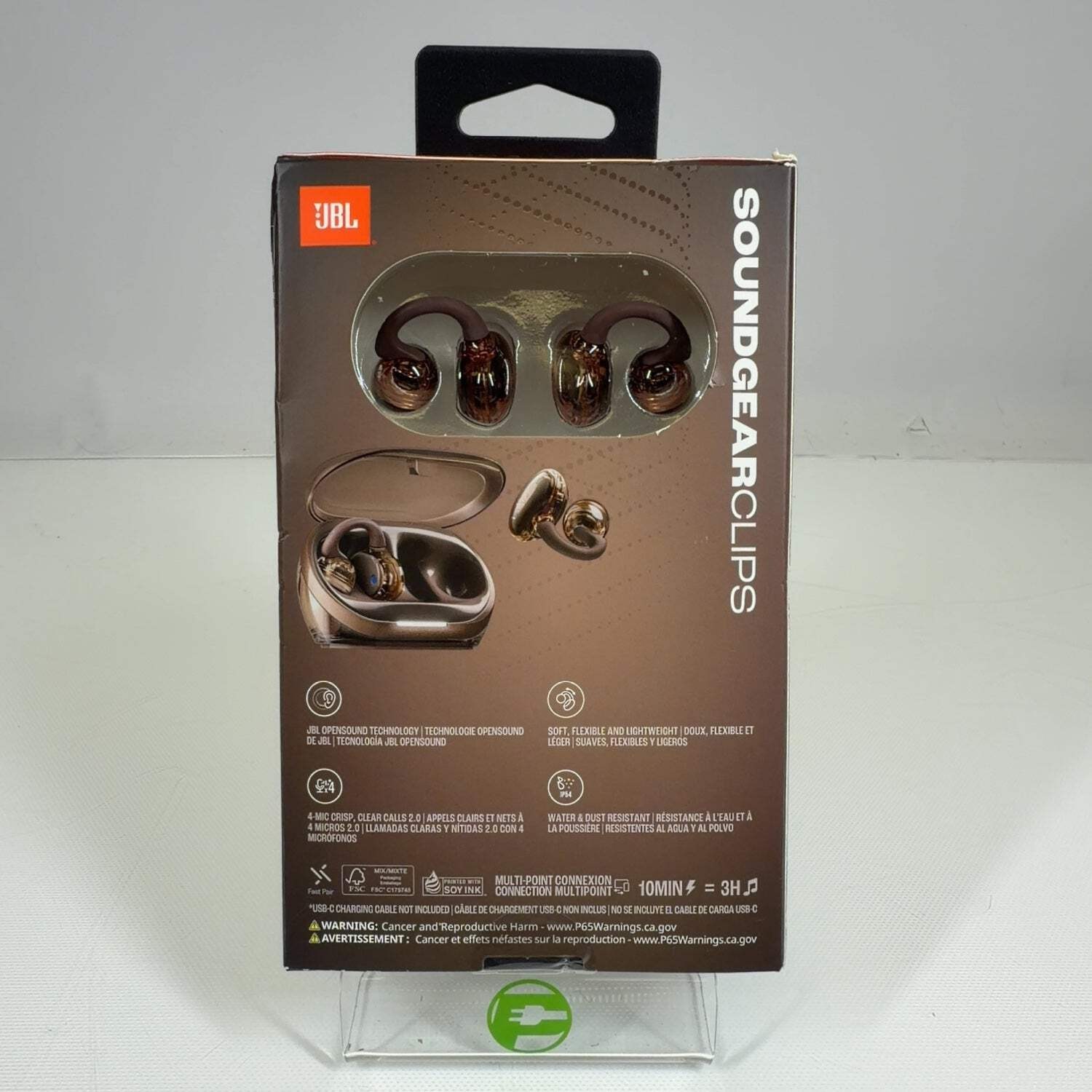 New JBL Soundgear Clips Open Ear True Wireless Earbuds Brown