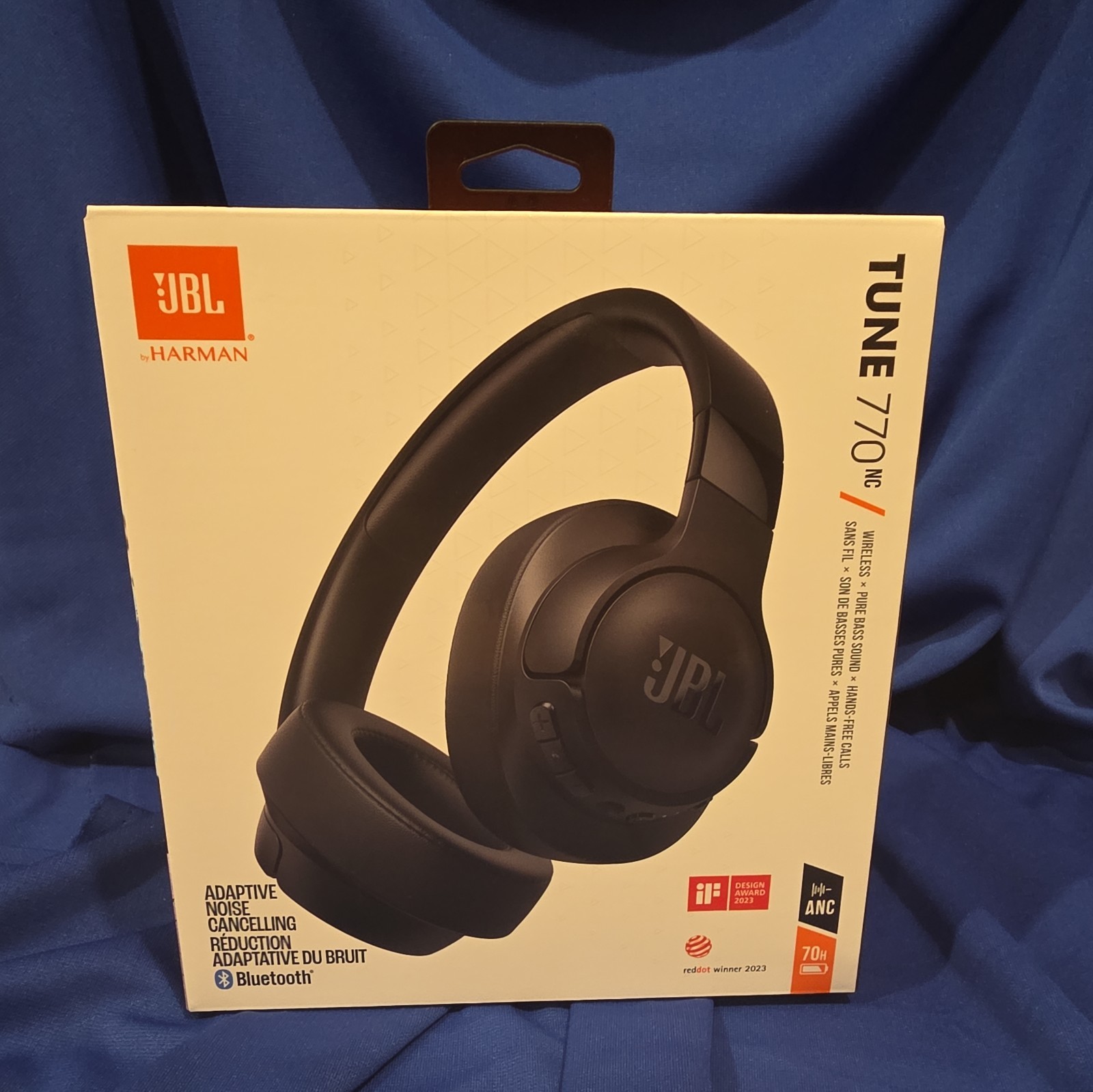 JBL Tune 770NC Adaptive Noise Cancelling Wireless Headphones Over Ear Black New