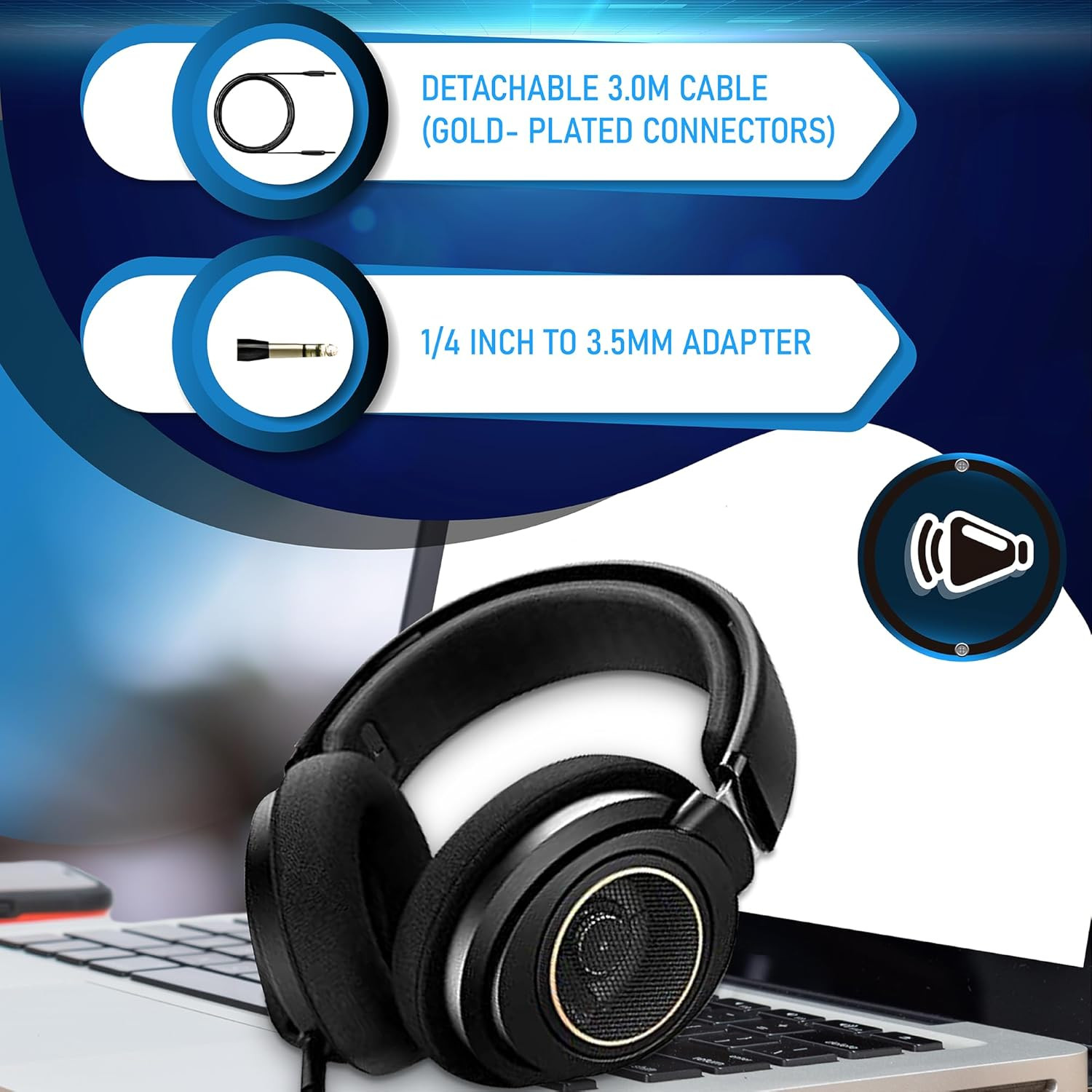 Philips Open Back Wired Headphones – Cushioned over Ear Headphones with Adjustab