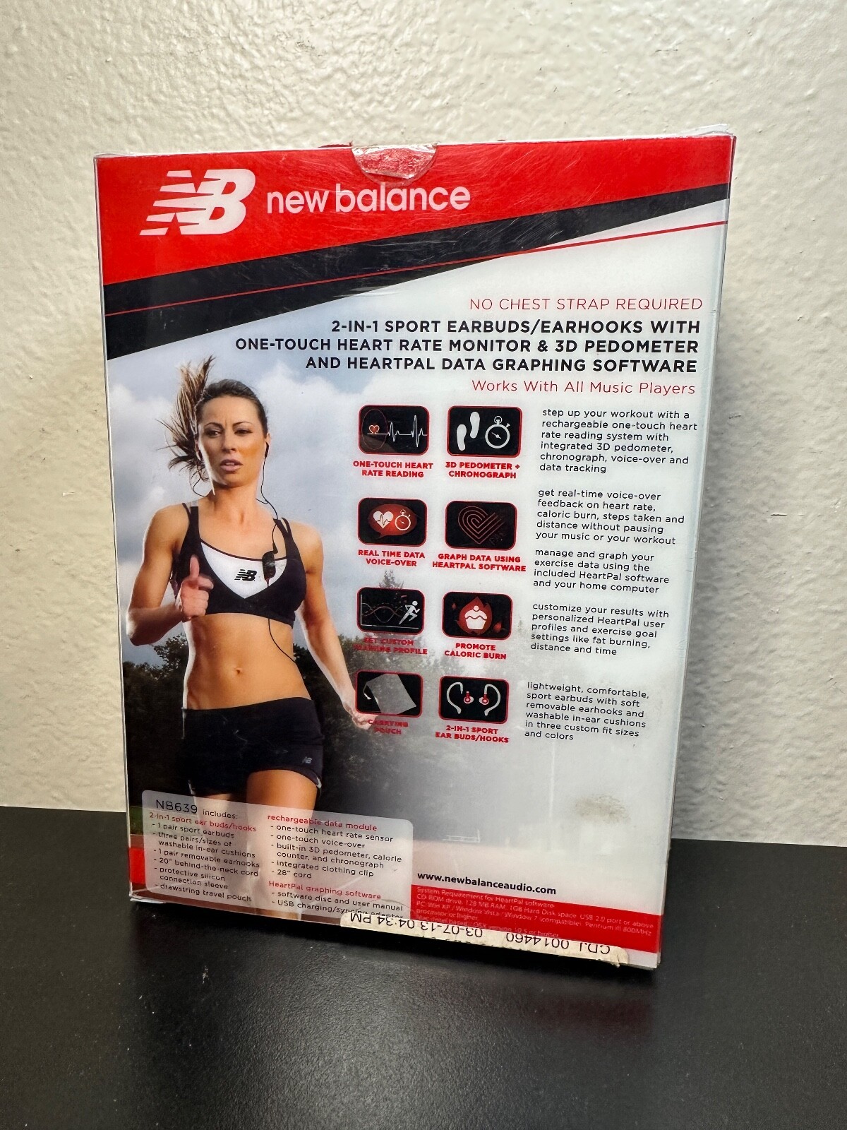 New Balance NB639B 2-in-1 Earbuds / Ear Hooks + Heart Rate Monitor + Pedometer