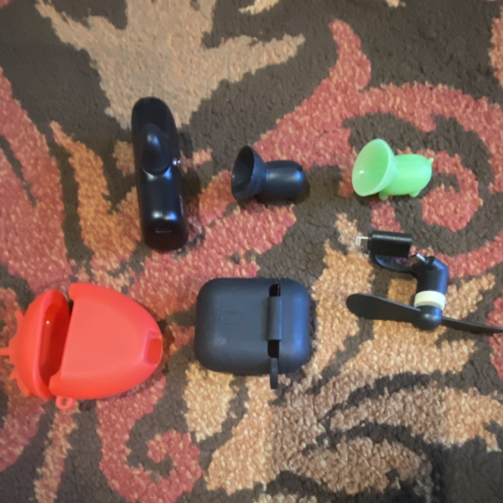 Iwalk portable charger + 2 AirPod gen 1/2 cases + 2 dog phone stands + phone fan