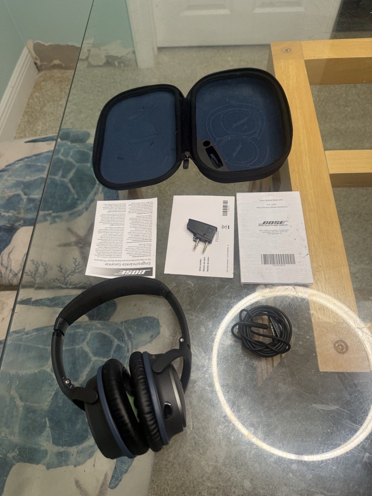 Bose QuietComfort 25 Acoustic Noise Cancelling Headphones Black with Case (A)