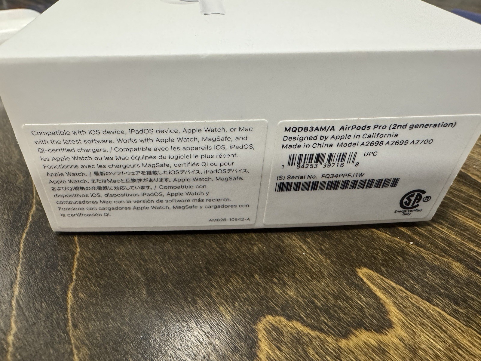 Apple AirPods Pro 2nd Gen White ANC Wireless Bluetooth Earbuds w/ MagSafe Case